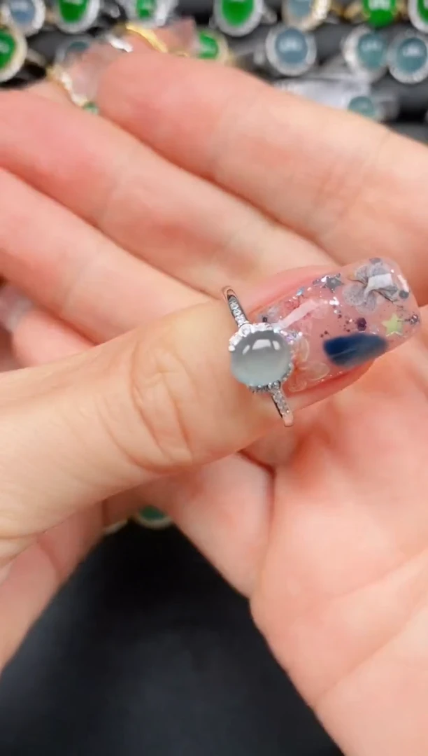 翡翠戒指银S925镶嵌11111