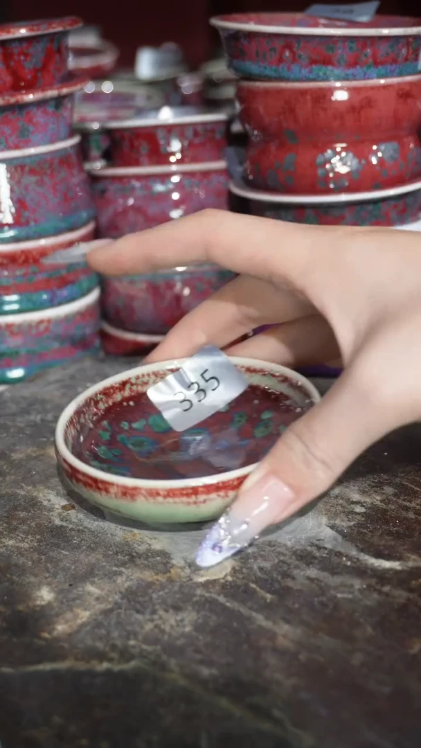 摆件陶精品窑变钧瓷茶器