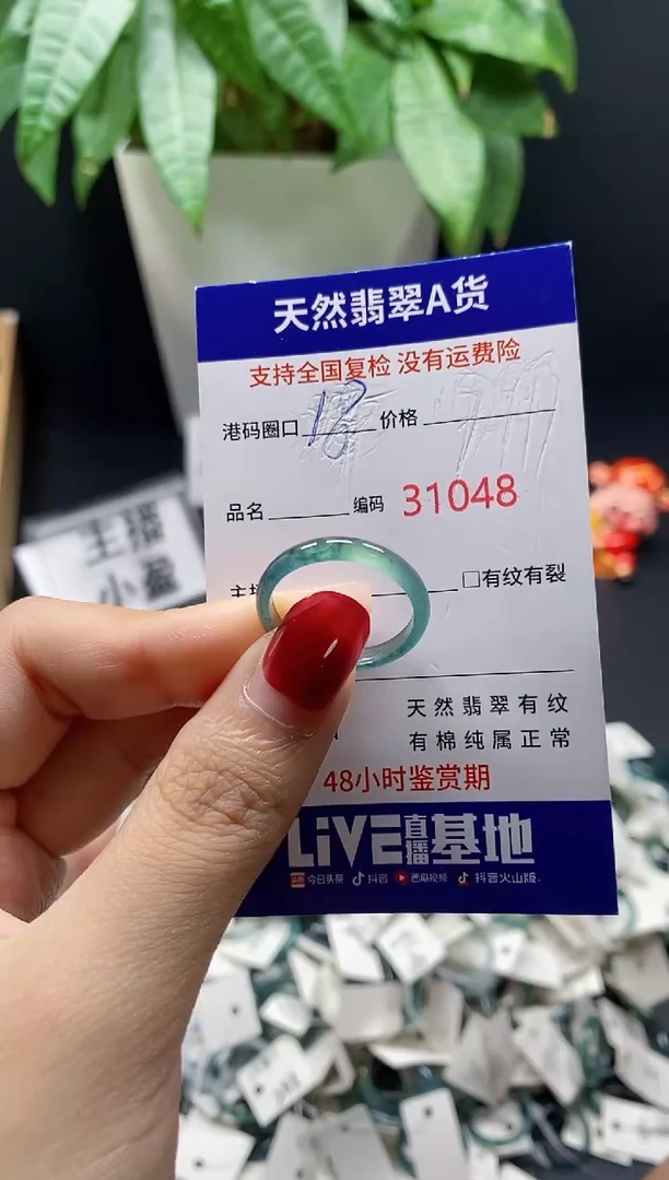 翡翠戒指未镶嵌 天然翡翠戒圈1048