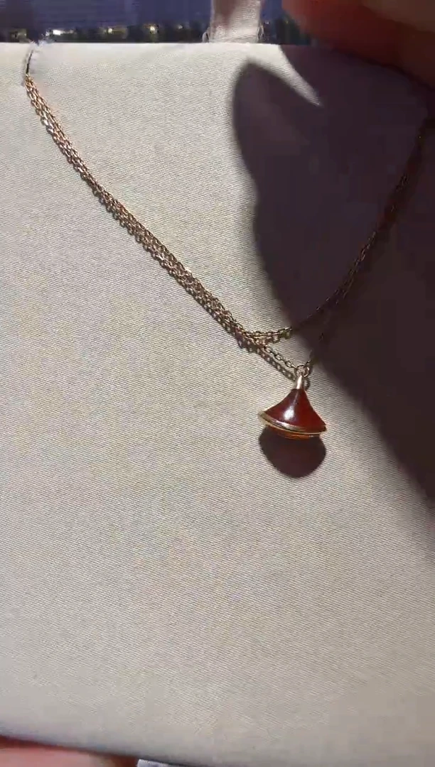 玛瑙/玉髓手链18K金镶嵌手链小扇子