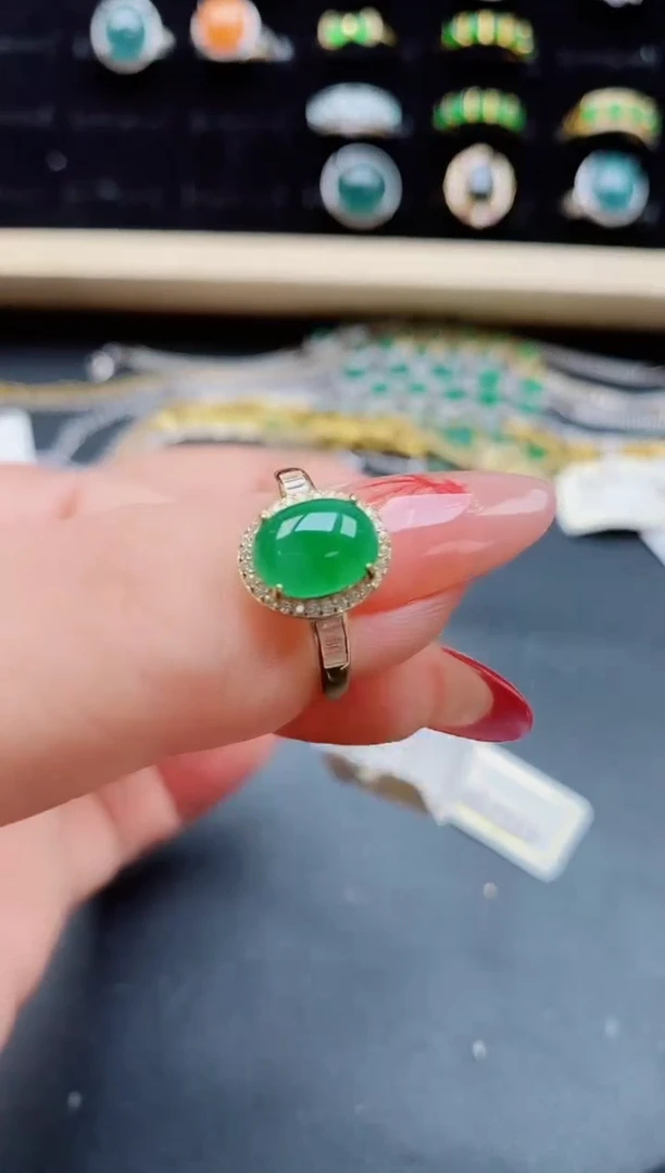 【闪购商品】翡翠戒指银S925镶嵌580550