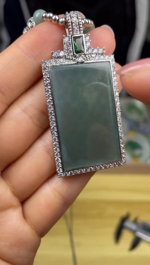 吊坠(赠链)未镶嵌翡翠YT1镶嵌无事牌大