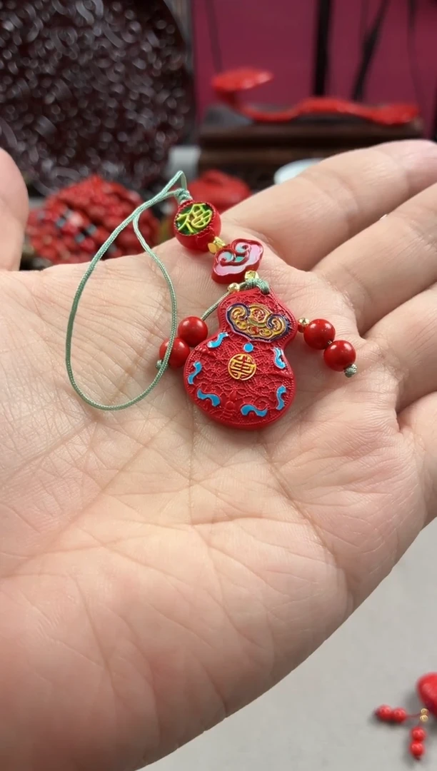 扬州漆器漆艺葫芦手机挂件