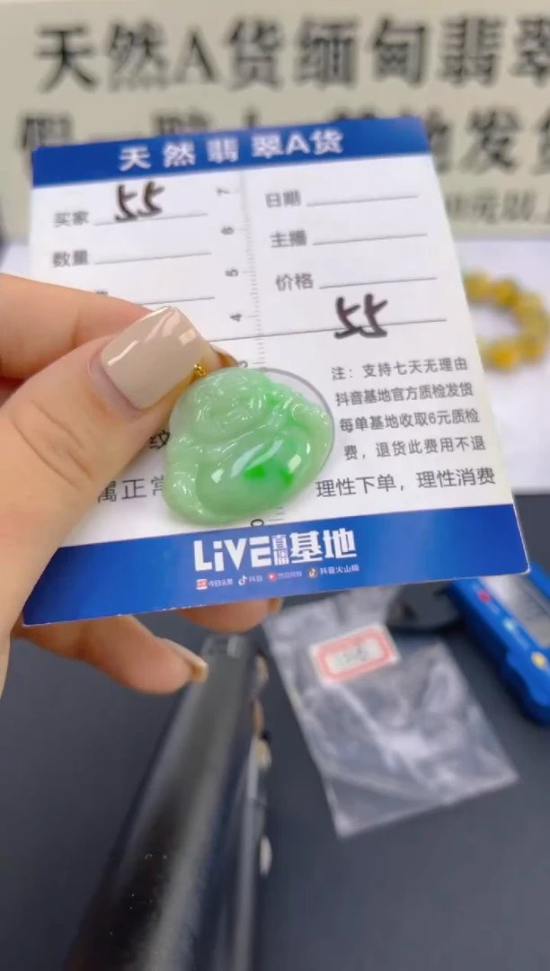 翡翠18K金镶嵌颈饰天然A货翡翠