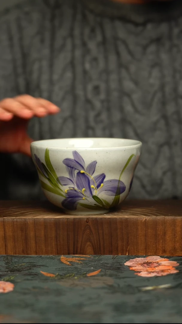 杯釉下彩手工手绘同款陶器
