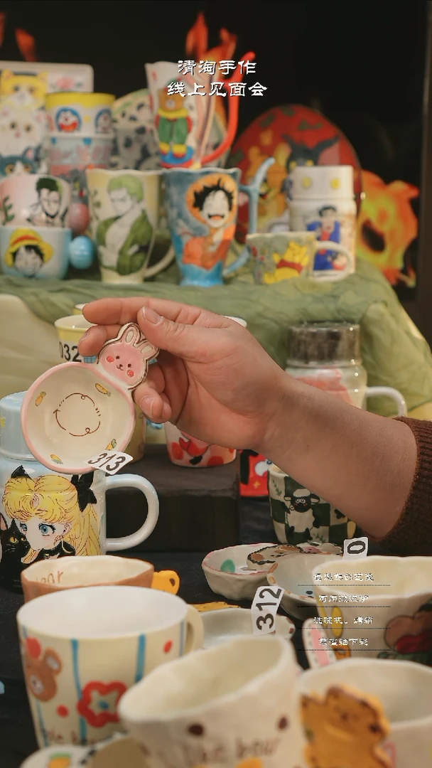 【闪购商品】摆件亲工手绘陶瓷-