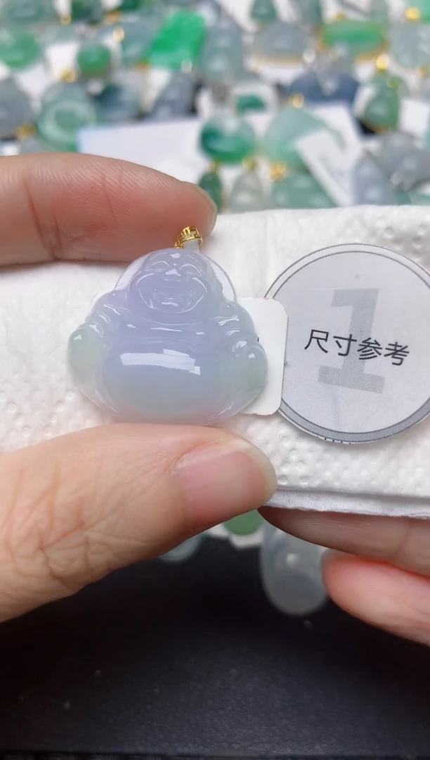 颈饰18K金镶嵌翡翠天然缅甸A货翡翠