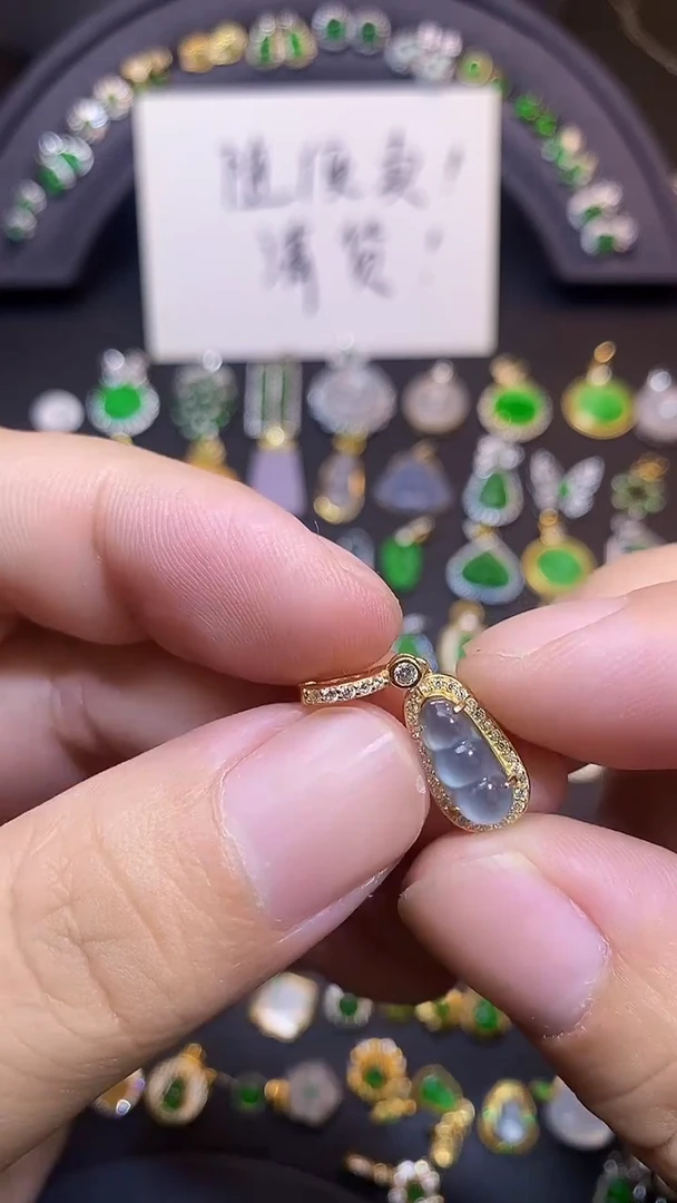 吊坠(不含链)银S925镶嵌翡翠1