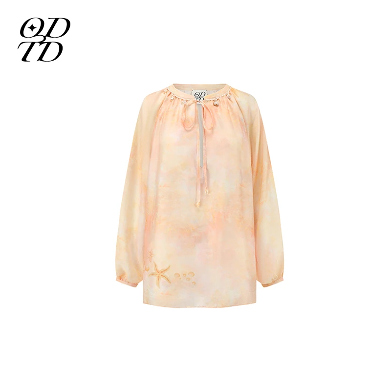 ODTD 印花圆领系带衬衫25年春夏HSCFBLYEL002——1690