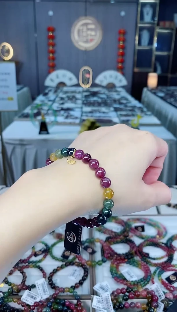 未镶嵌老矿碧玺单圈手串7mm+碧玺hon多样性发一条