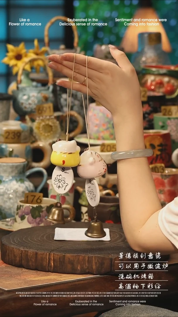陶瓷随机景德镇高温釉下彩手工手绘款式