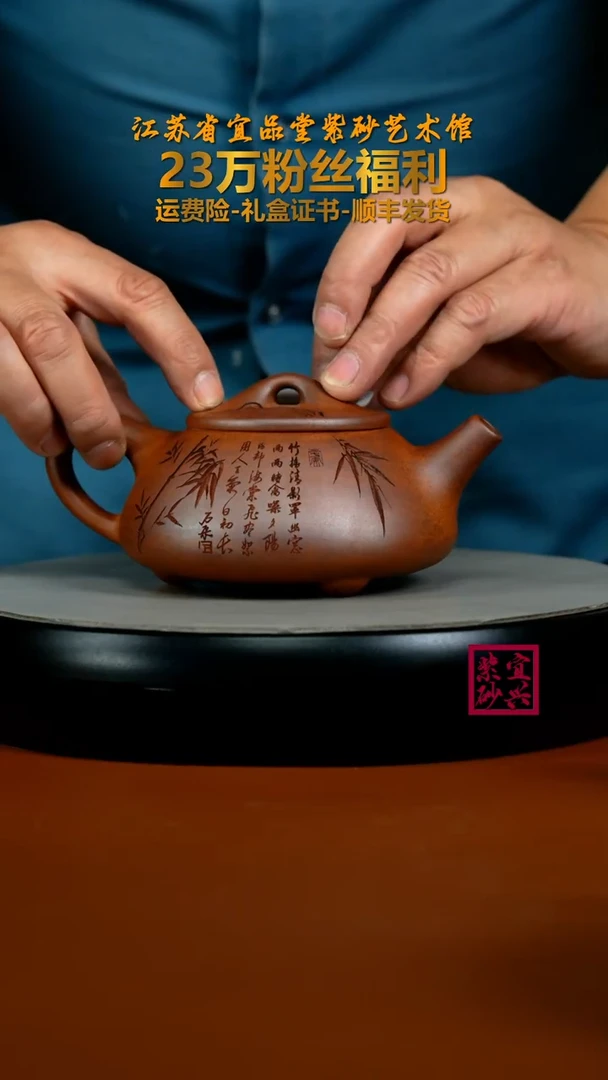茶壶紫砂蒋静明天星泥松竹景舟石瓢300CC