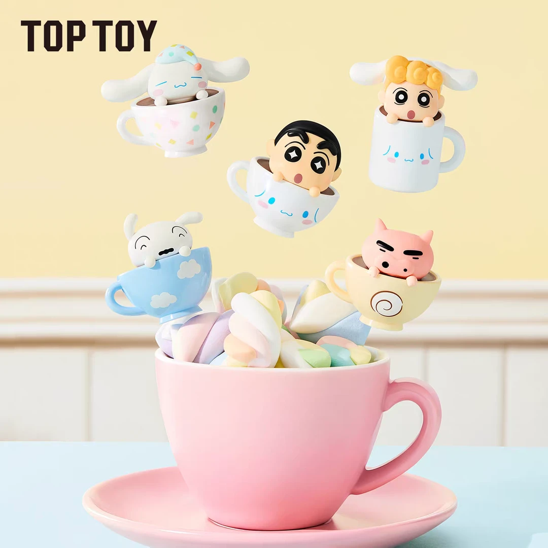 TOPTOY正版新品三丽鸥x蜡笔小新MINI茶杯系列萌粒盲袋公仔