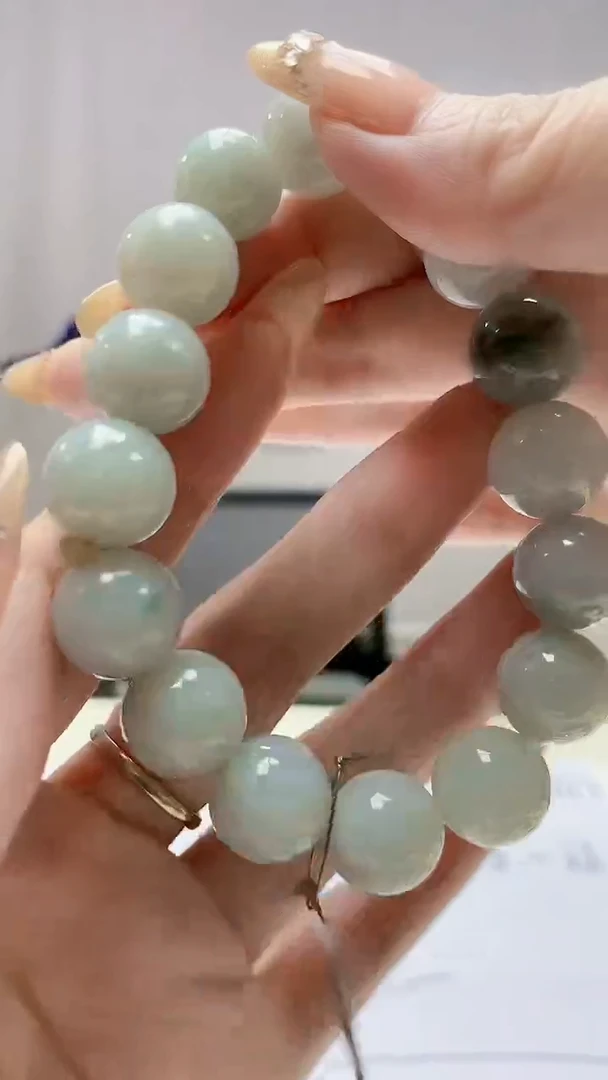 未镶嵌定制翡翠4868DD-毛货手串143