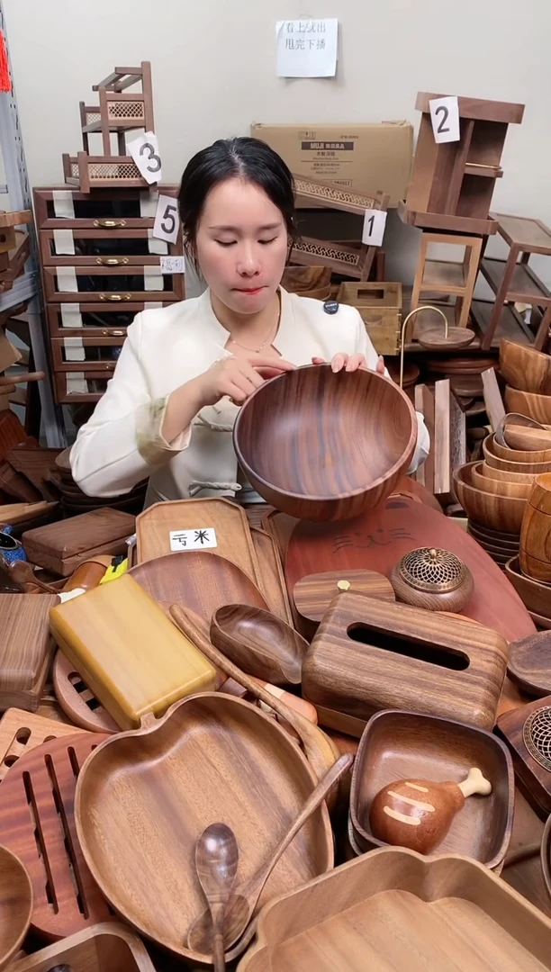 木  南美胡桃木碗25*10cm  内销