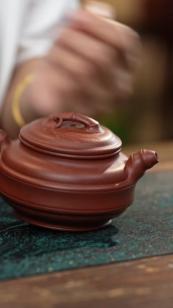 茶壶紫砂小双线竹鼓