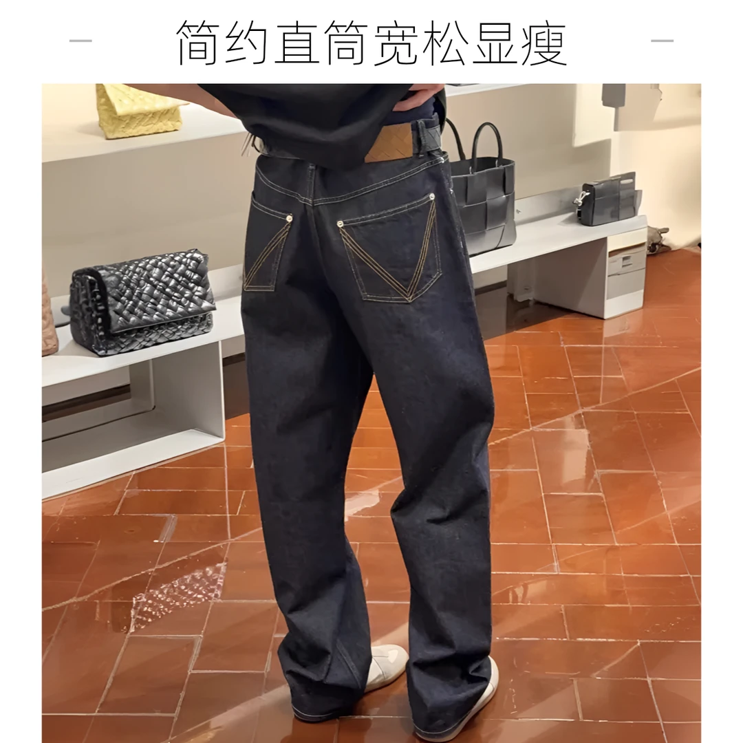 2025春夏简约原牛直筒牛仔裤潮牌休闲百搭宽松显瘦休闲长裤男士