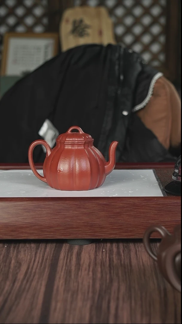 【闪购商品】紫砂茶壶筋纹  朱泥  水仙