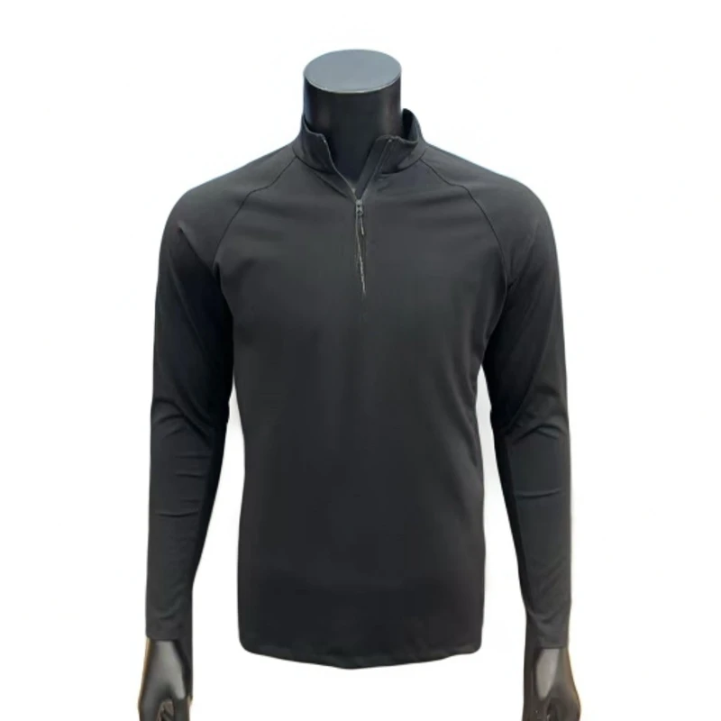 半拉链秋冬速干长袖男士户外立领休闲男款上衣
