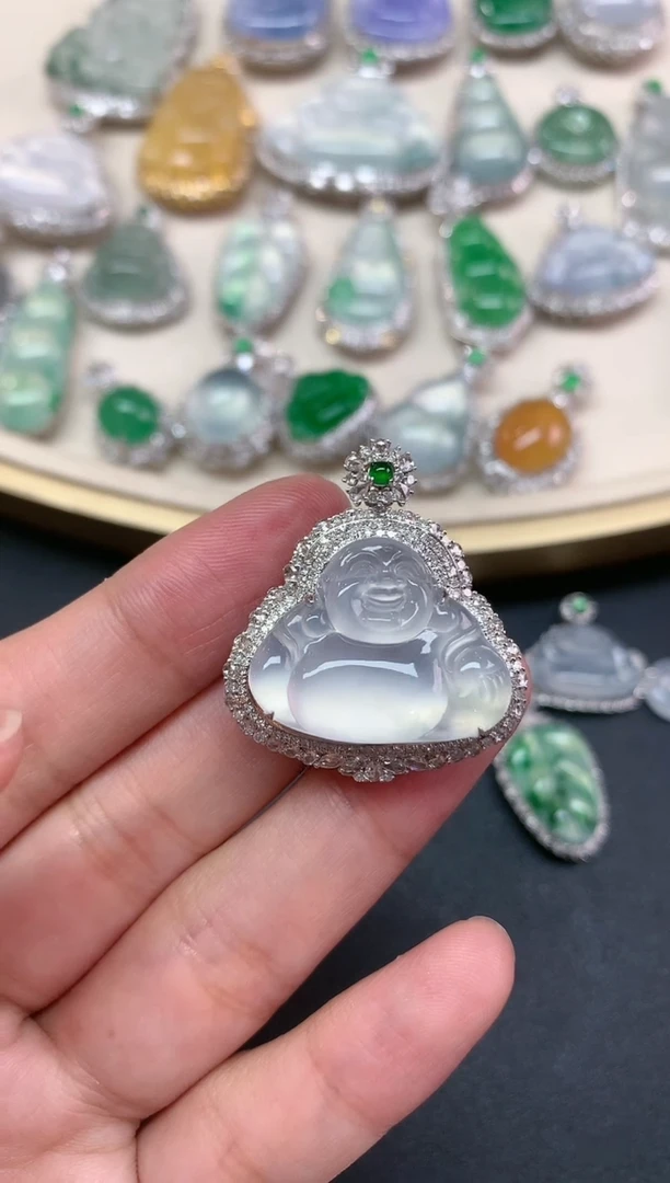 【闪购商品】翡翠吊坠(不含链)18K金镶嵌A308|38000