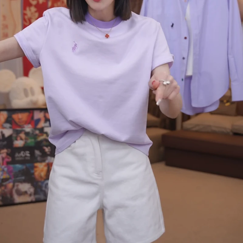2025春季新款韩版设计感百搭气质显瘦短袖上衣女LK2501348