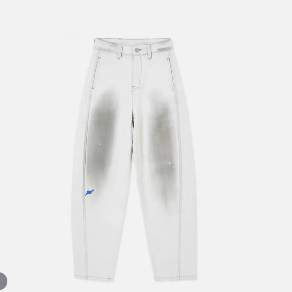 安安推荐【脏脏裤】潮流设计百搭重工牛仔直筒裤HZK24D50836-NZK