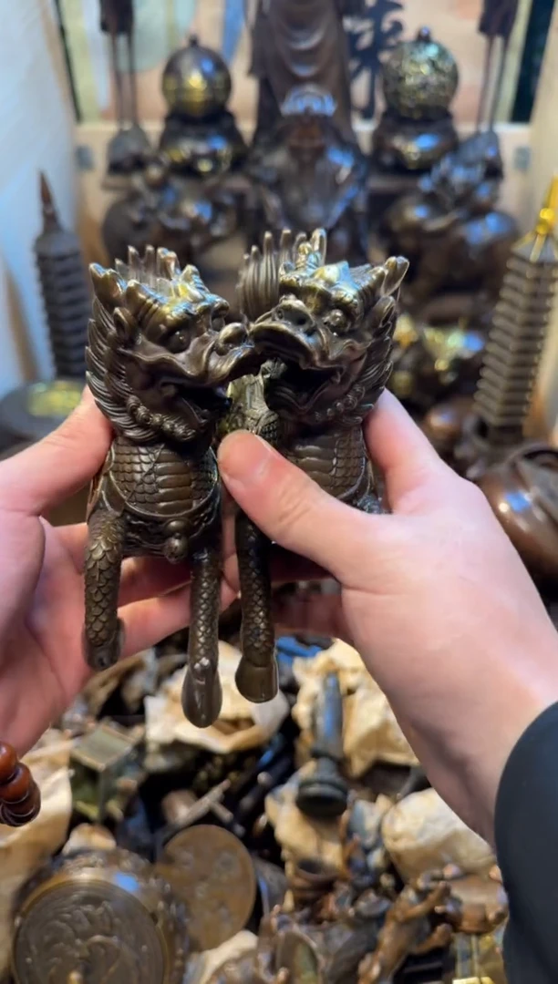 潼潼古铜只卖真铜！（麒麟/对）