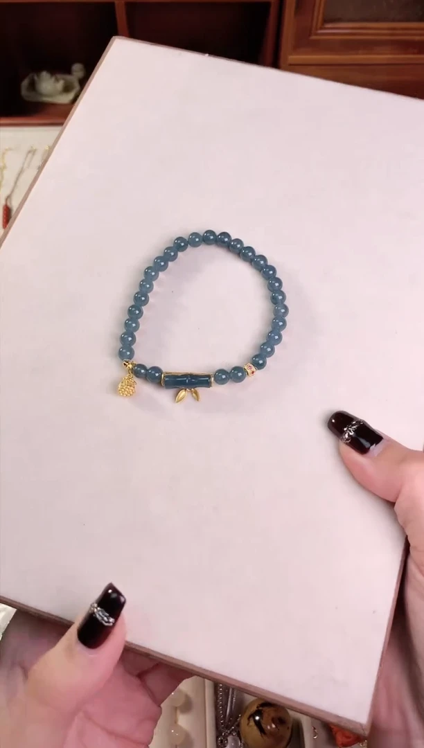 【闪购商品】翡翠手串未镶嵌6mm蓝翡竹节单圈