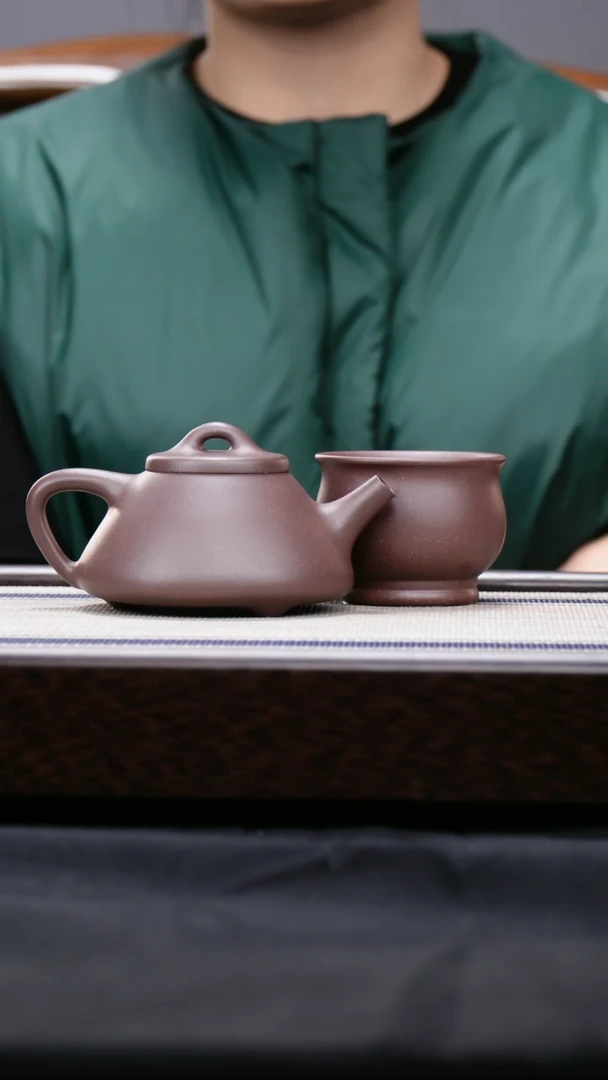 【闪购商品】紫砂茶壶四号井低槽青 子冶石瓢＋ 将军杯