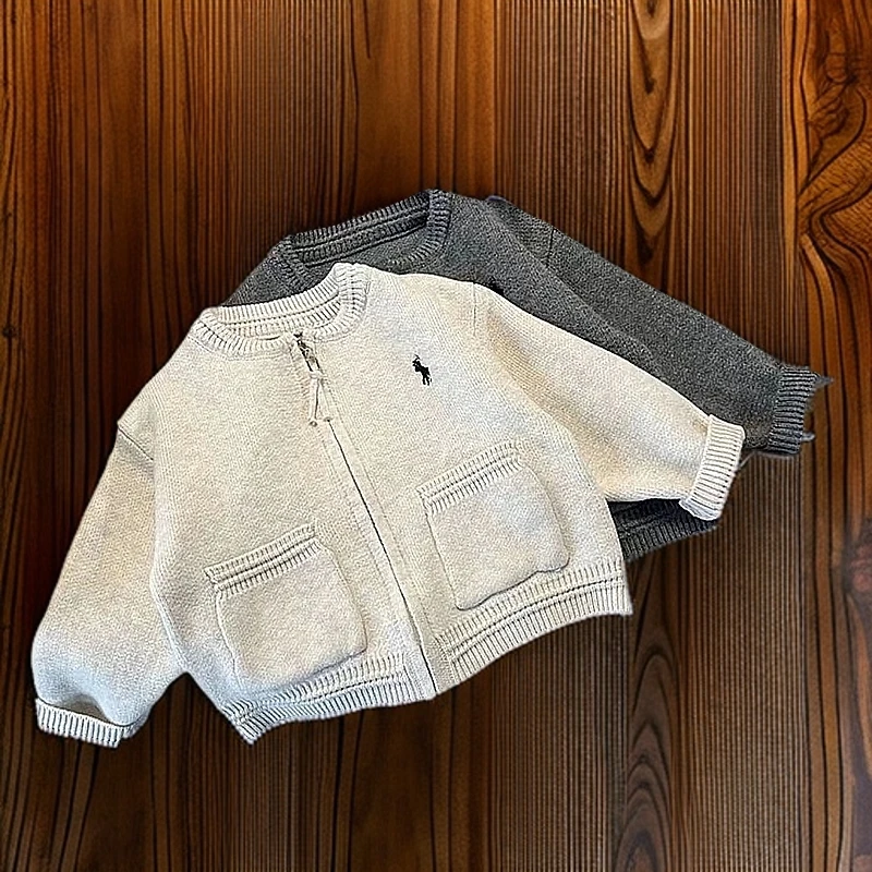 男女童毛衣加厚3-12岁潮款一体绒加厚针织外套秋冬儿童拉链毛衣衫