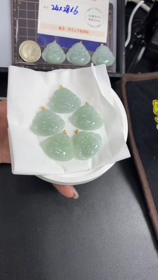 【闪购商品】翡翠挂件18K金镶嵌佛公FL7配绳/多样性发其一CP