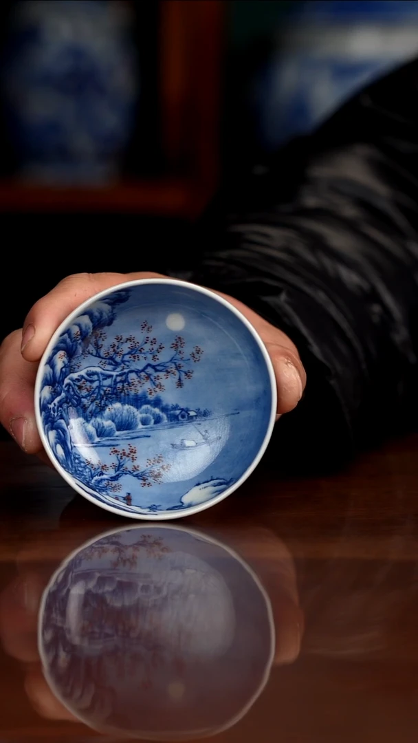 景琳藏青花北派山水