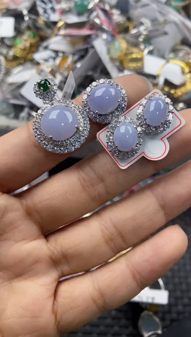 银S925镶嵌戒指翡翠8888----8