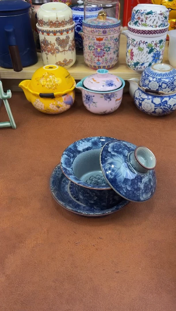 陶瓷茶具摆件旅行套组