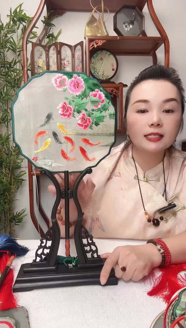 刺绣团扇-双面绣花