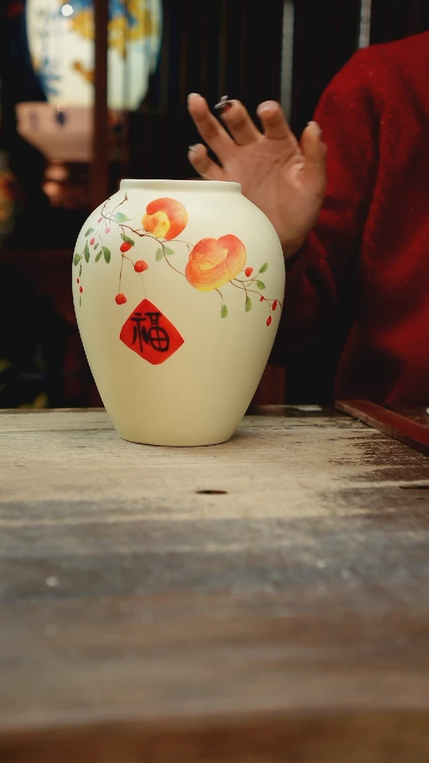 【闪购商品】瓷片景德镇纯手工釉下彩精品花瓶