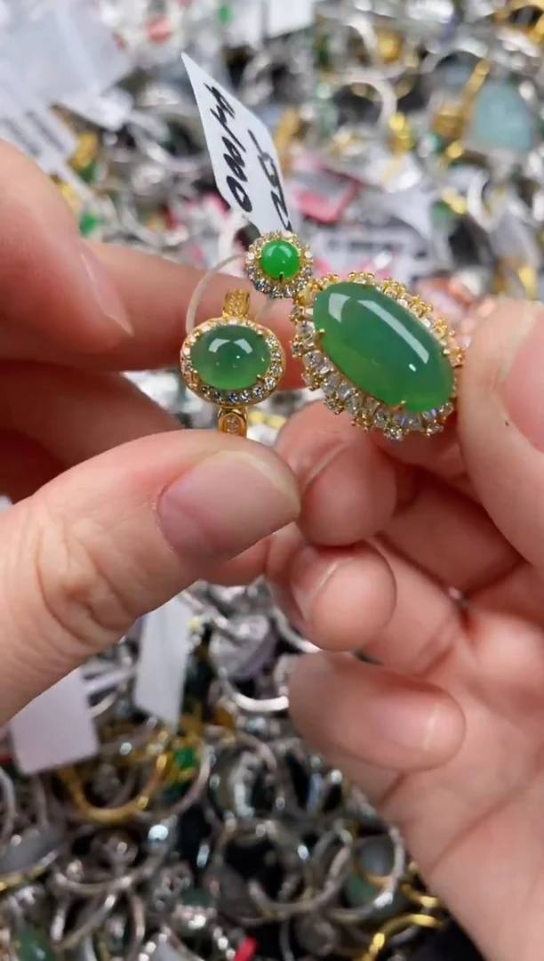 银S925镶嵌戒指翡翠222                   5