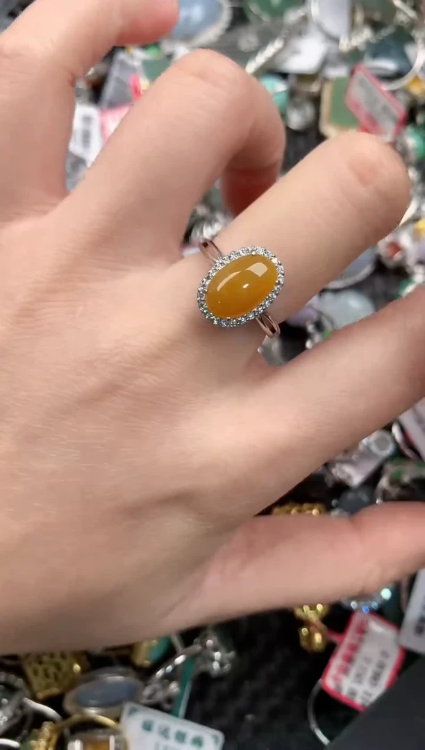 银S925镶嵌戒指翡翠333--5