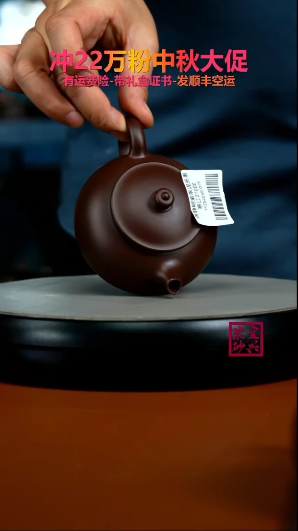 茶壶紫砂蒋静明紫朱泥光素寒江210CC