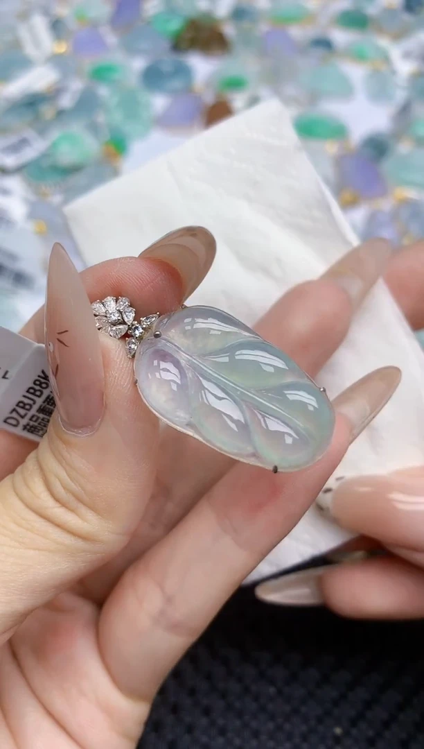 翡翠18K金镶嵌颈饰279   天然翡翠A货