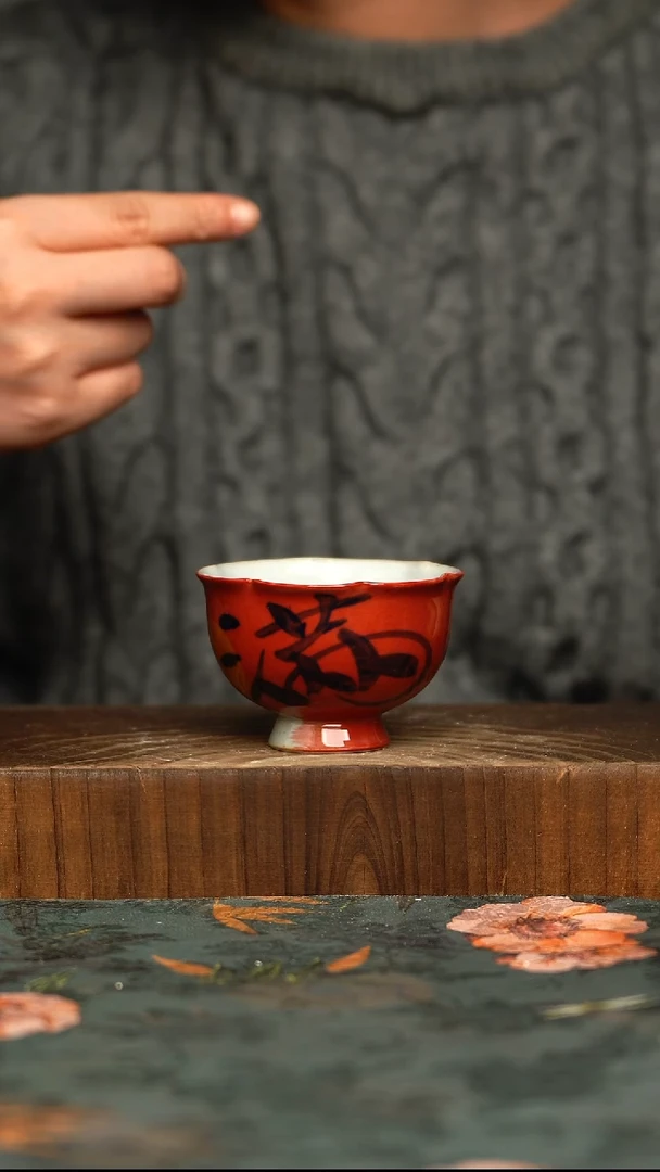 杯釉下彩手工手绘同款陶器