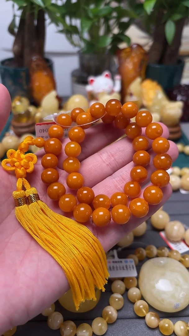 手串蜜蜡未镶嵌p29老蜜蜡手持 27.78克 10+mm