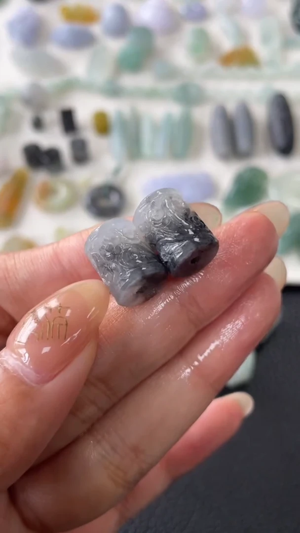 定制翡翠未镶嵌13.2*9.6筒珠150+15