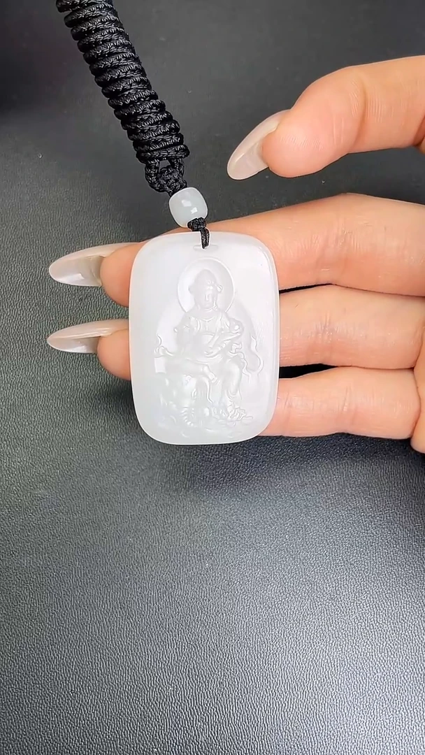颈饰未镶嵌和田玉白玉普贤观音吊坠710001