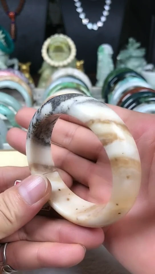 合金石英质玉（黄龙玉）手镯手镯56.5