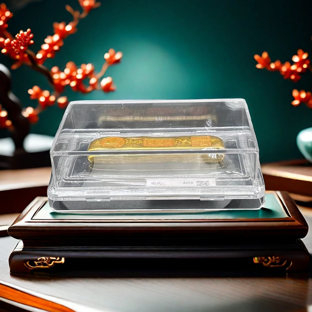 长条金色小黄鱼实心9999 水晶礼盒包装