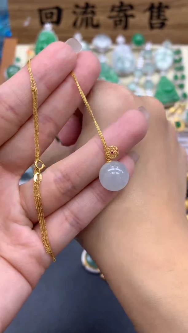 【闪购商品】翡翠颈饰18K金镶嵌465-中国好珍宝
