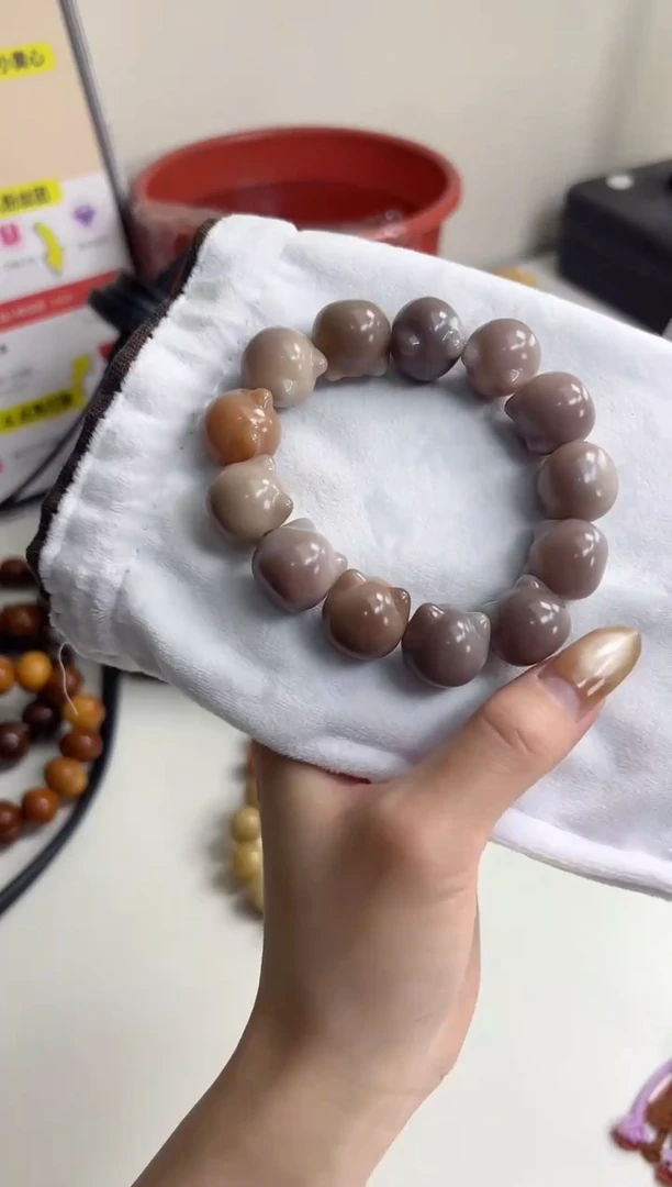 手串菩提根/象牙果沐s69干磨横孔猫猫头18*20mm手串