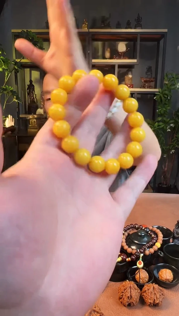 手串蜜蜡未镶嵌12+鸡油黄