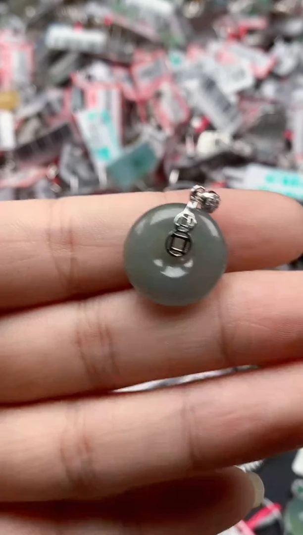 银S925镶嵌戒指翡翠天然A货缅甸翡翠